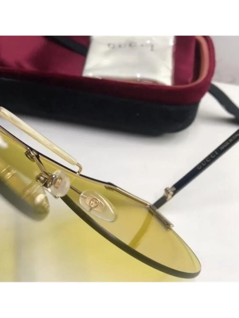 New Authentic Gucci Yellow Lens Sunglasses GG0584s 004 , description : Gucci GG0
